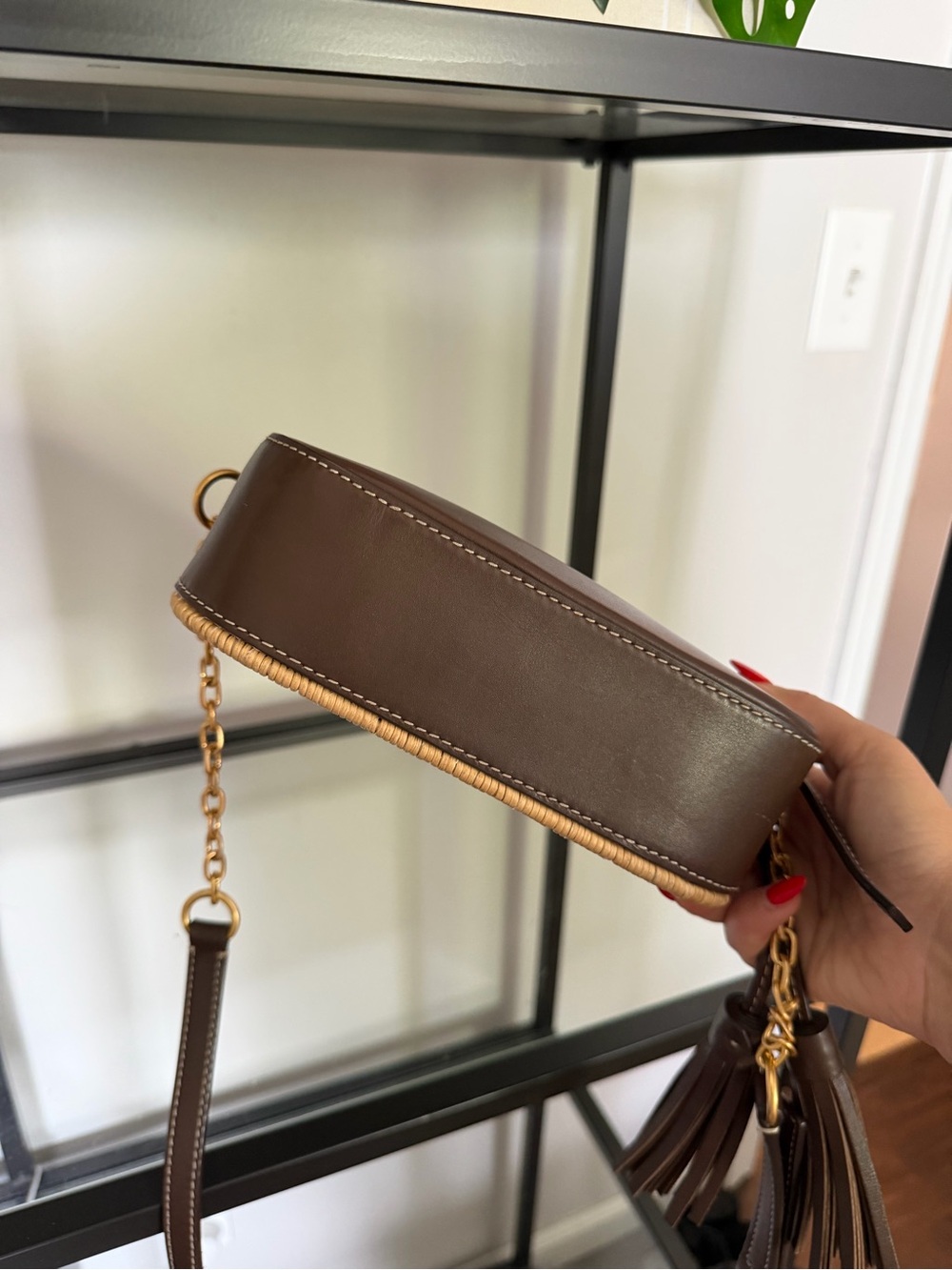 Tory Burch McGraw Woven Dark Brown Crossbody Bag - Picture 7 of 11